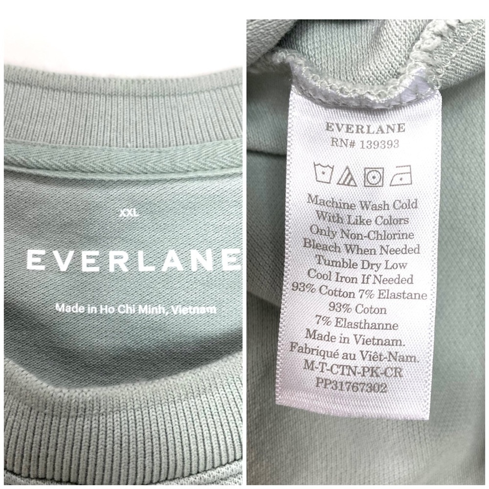 EVERLANE Heavy-Weight Blend Cotton Crew Neck Uniform T-Shirt in Soft lime green - Picture 5 of 6